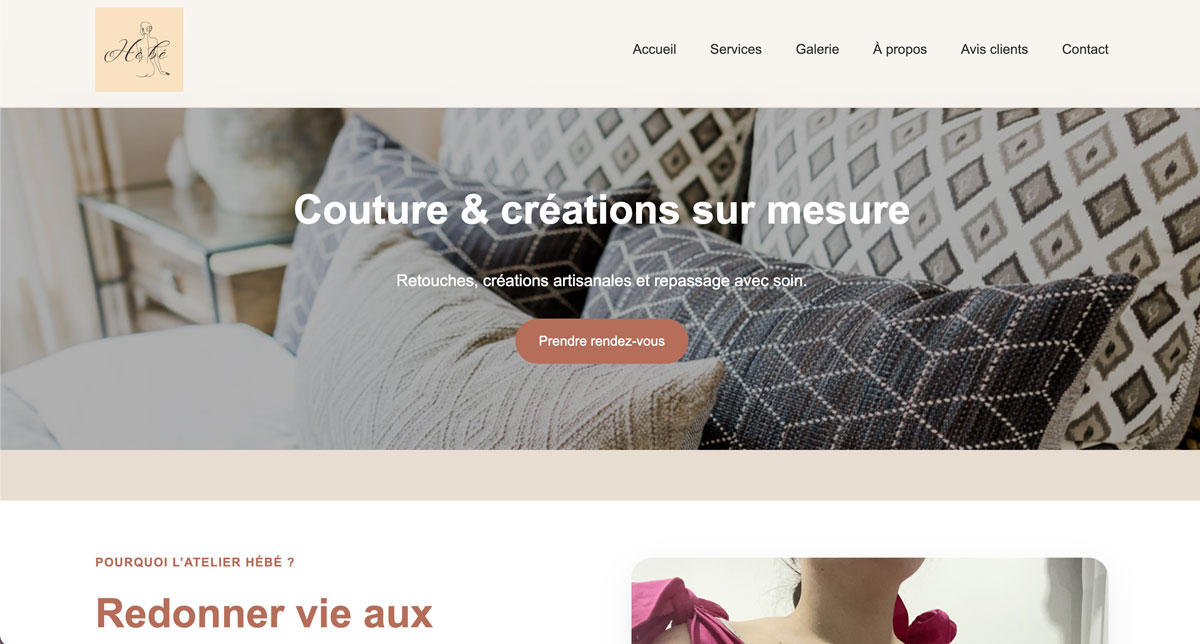 Création du site Hebe Couture